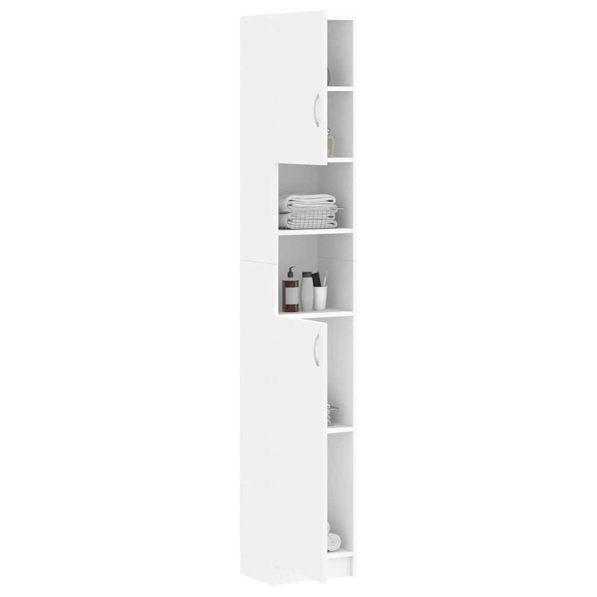 BADEZIMMERSCHRANK Weiss 32/25,5/190 Cm Holzwerkstoff - Weiß, Holzwerkstoff (25.5/190/32cm) - vidaXL