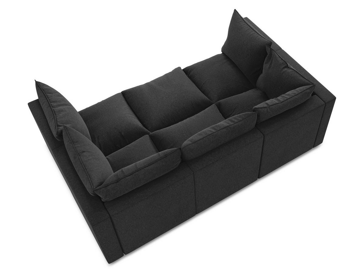 SOFAELEMENT Samt Stoff Beige - Hellbraun/Schwarz, Holzwerkstoff/Kunststoff (75/77/90cm) - Makamii
