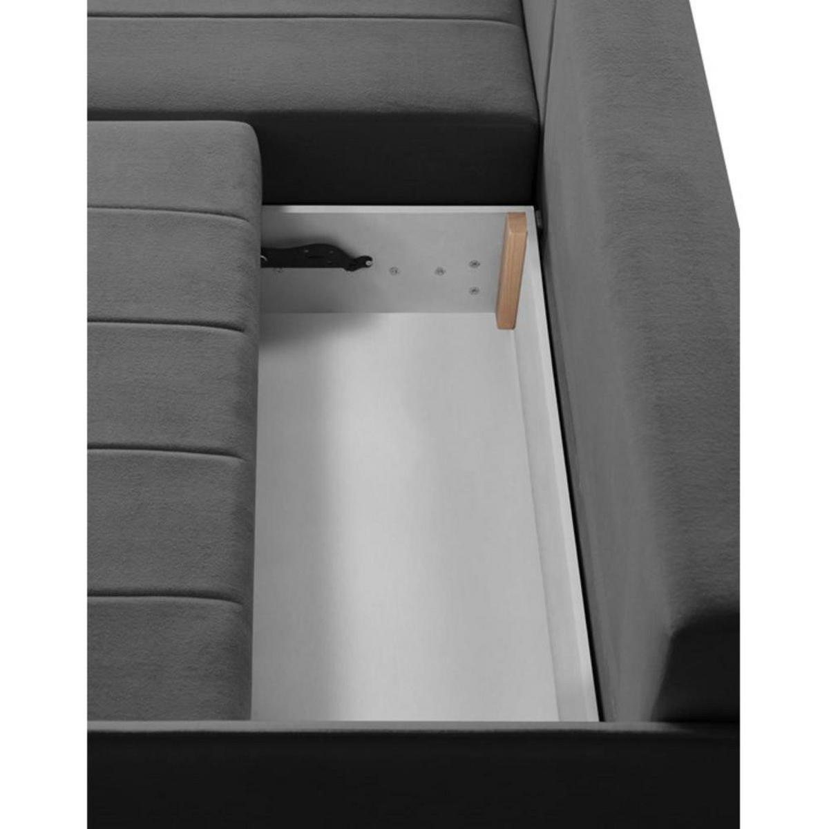 ECKSCHLAFSOFA Capri dunkelgrau - Dunkelgrau/Schwarz, Kunststoff/Textil (223/156cm) - Beautysofa