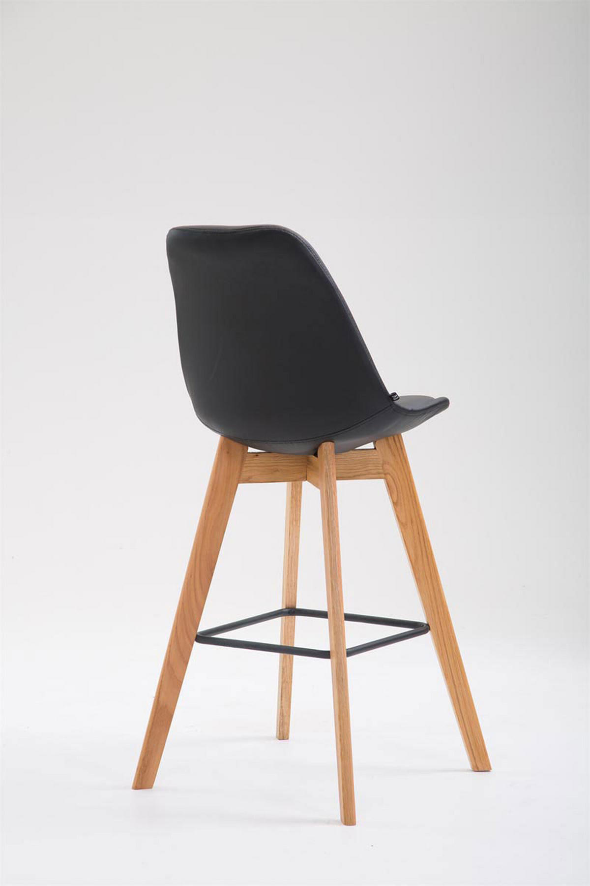 BARHOCKER Medoc, Gestell Natura, Kunstleder Schwarz - Schwarz/Naturfarben, Holz/Kunststoff (48/100/56cm) - TPFLiving