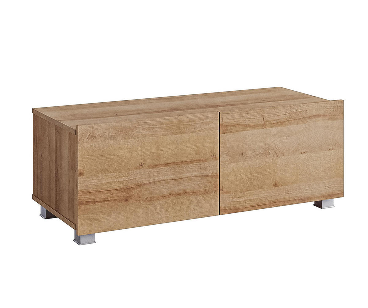 WOHNWAND Kossana 4 Modern Weiß/Goldene Eiche 255/142/43 cm Designmöbel - Hellbraun/Weiß, Holzwerkstoff/Kunststoff (255/142/43cm) - AX Living