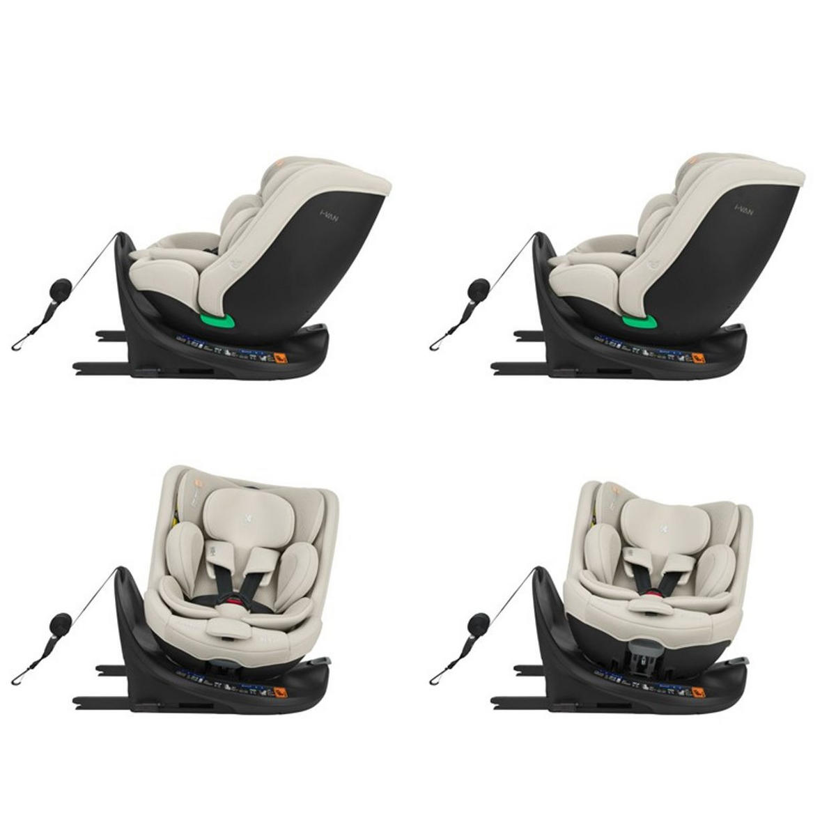 KINDERSITZ i-Van i-Size beige (40-150cm) Isofix Gruppe 0+/1/2/3 Kopfstütze - Beige, Kunststoff (43/58cm) - Kikka boo