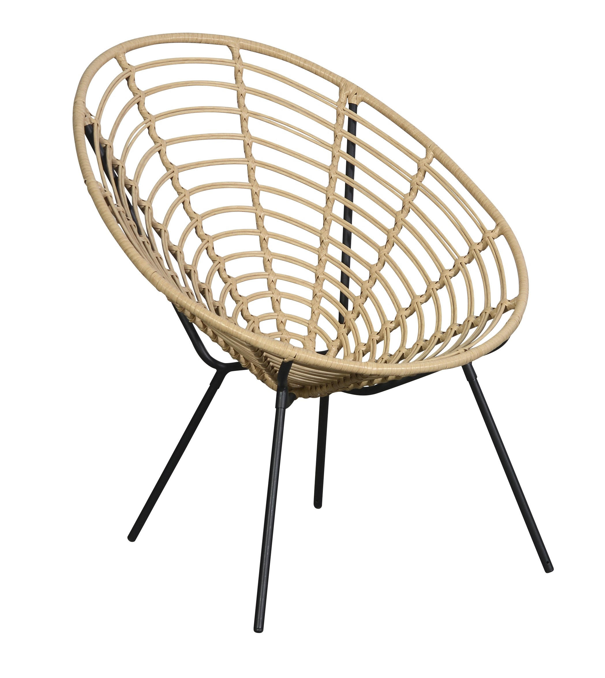LOUNGESESSEL Relax Rattan Naturfarben - Naturfarben, Metall (74/87/81cm) - ebuy24