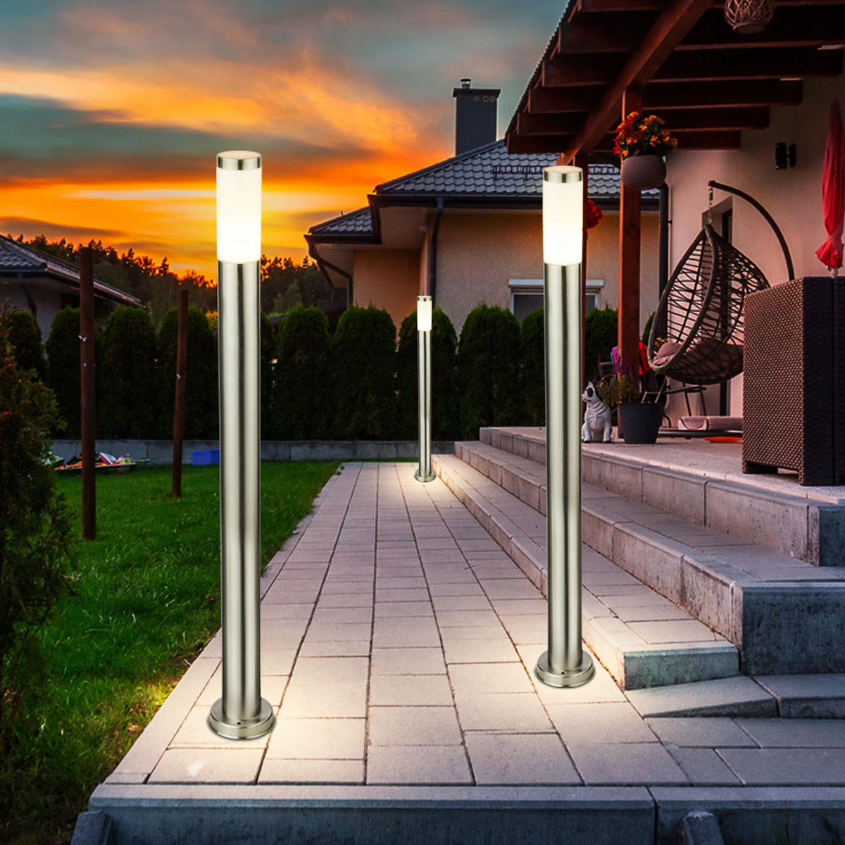 LED WEGELEUCHTE Silber Metall - Silberfarben, Metall (7.8/7.8/110cm) - Globo Lighting