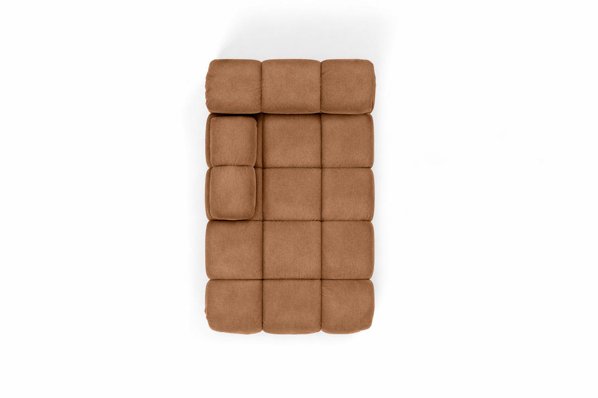 CHAISELONGUE Modular, Veloursstoff Salvador, Dunkelbeige, Links, Selia - Dunkelgrau/Beige, Holz (95/70/160cm) - Kaiser Möbel