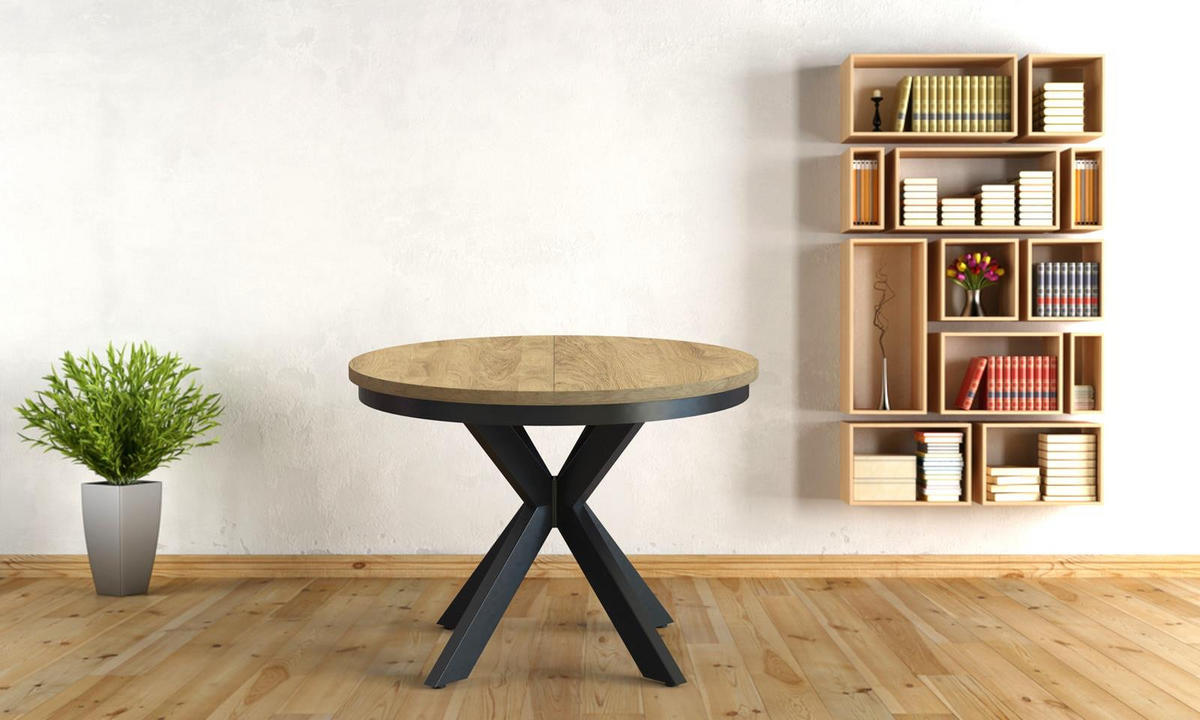 ESSTISCH BELLAMI 100-180 Schwarz - Schwarz, Holzwerkstoff (100/100/75cm) - Compleo24