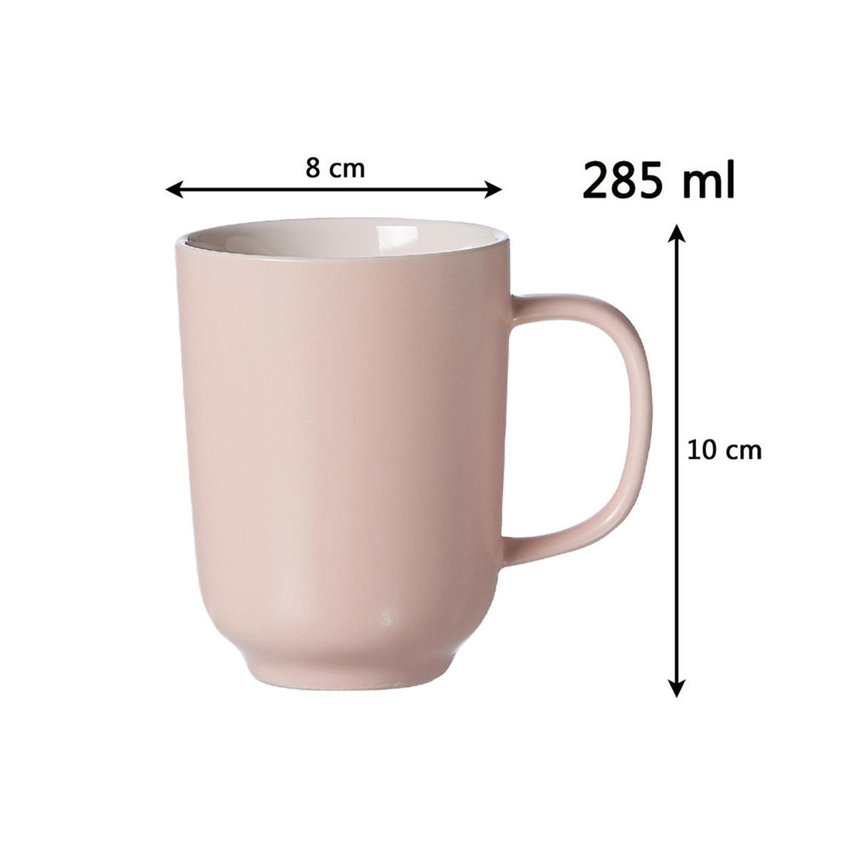 KAFFEEBECHER Jasper Rosa 285 ml 4er Set - Rosa, Keramik (0.285L) - Ritzenhoff Breker