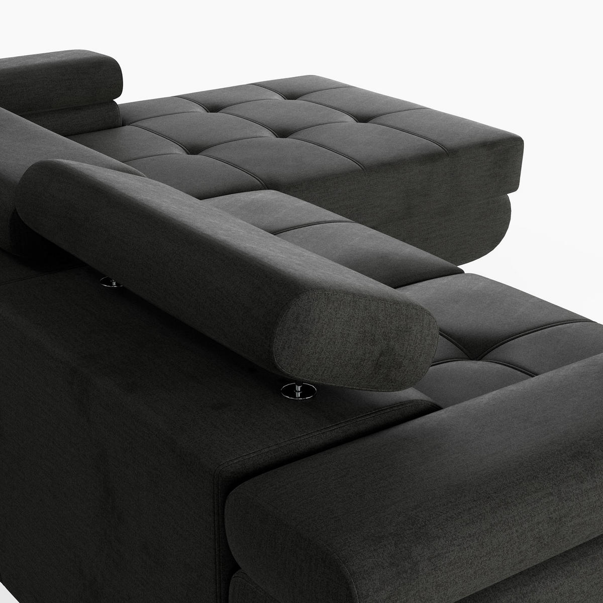 ECKSOFA VEMO MINI Rechts Braun Velour-Stoff Kompakter Komfort für Wohnräume - Dunkelbraun, Textil (235/175cm) - Barchello