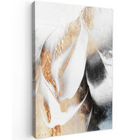 LEINWANDBILD Luxus - Abstrakt - Gold - Weiß 90x140 cm - Goldfarben, Textil (90/140cm) - MuchoWow
