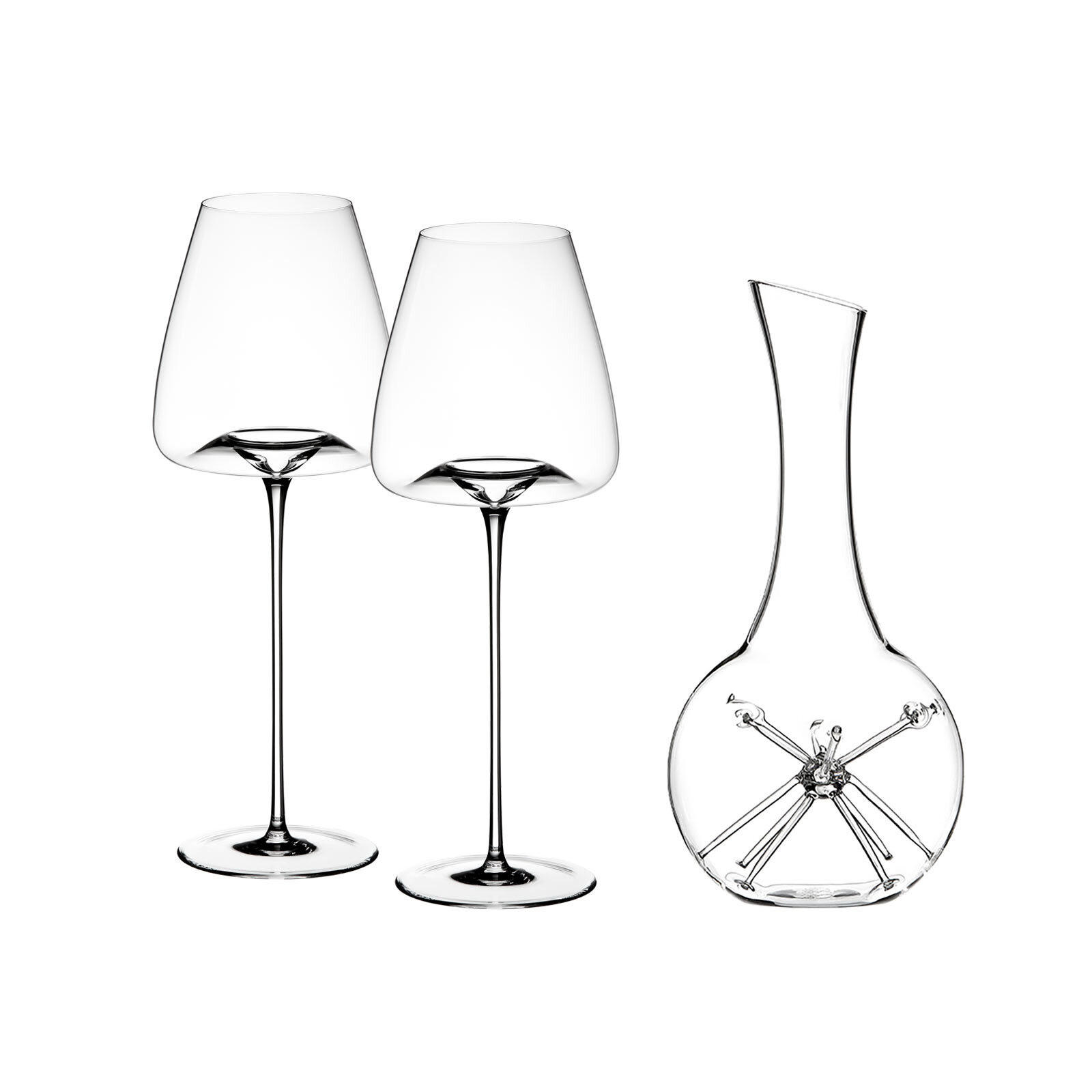 WEINGLÄSER + DEKANTER Vision Intense + STAR mini transparent 3er Set - Transparent, Glas - Zieher