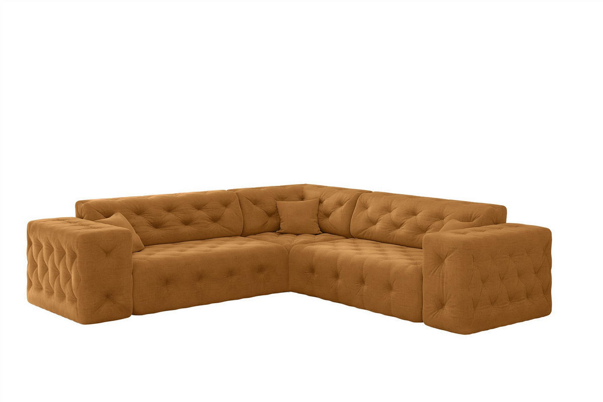 ECKSOFA Chantal In Moly - Orange, Holzwerkstoff/Textil (246/246cm) - Fun Möbel