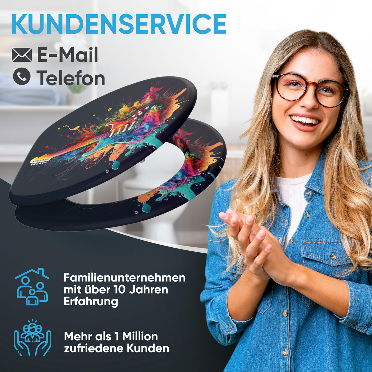 WC Sitz mit Absenkautomatik Guitar - Schwarz, Holzwerkstoff (38/6/47cm) - Sanilo