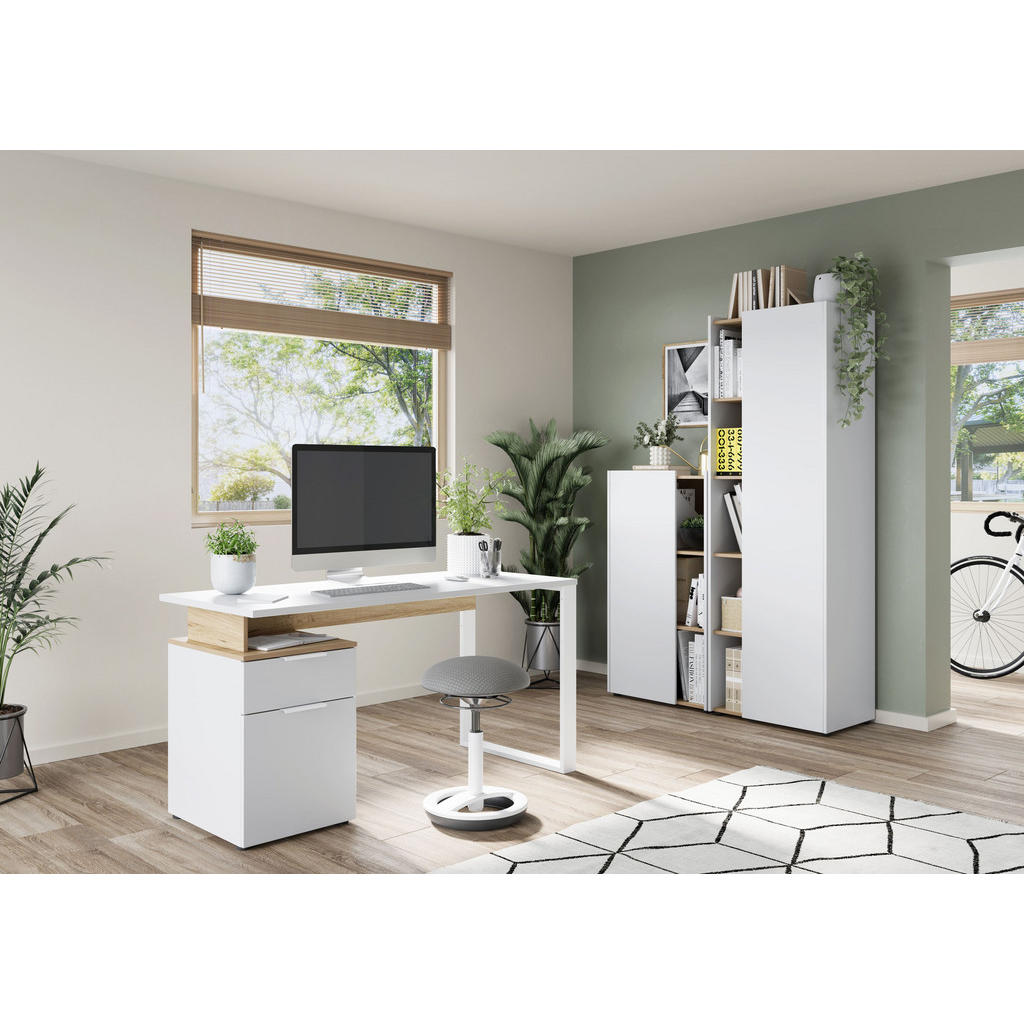 Thumbnail - Kadima Design Schreibtisch, Weiß, Metall, 1 Schubladen, Rechteckig, Kufe, 140x74x61 cm, Arbeitszimmer, Schreibtische, Bü...