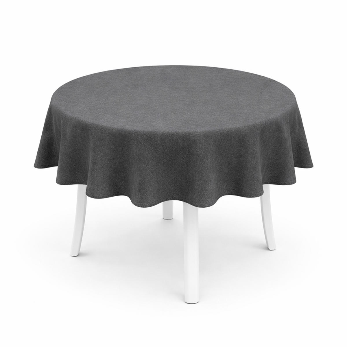 TISCHDECKE Garten Weichschaum Ø140cm - Anthrazit - Anthrazit, Kunststoff (140/140cm) - Bestlivings