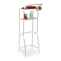 POLICA na pračku - strieborná, kov/plast (100/179/50cm) - Relaxdays