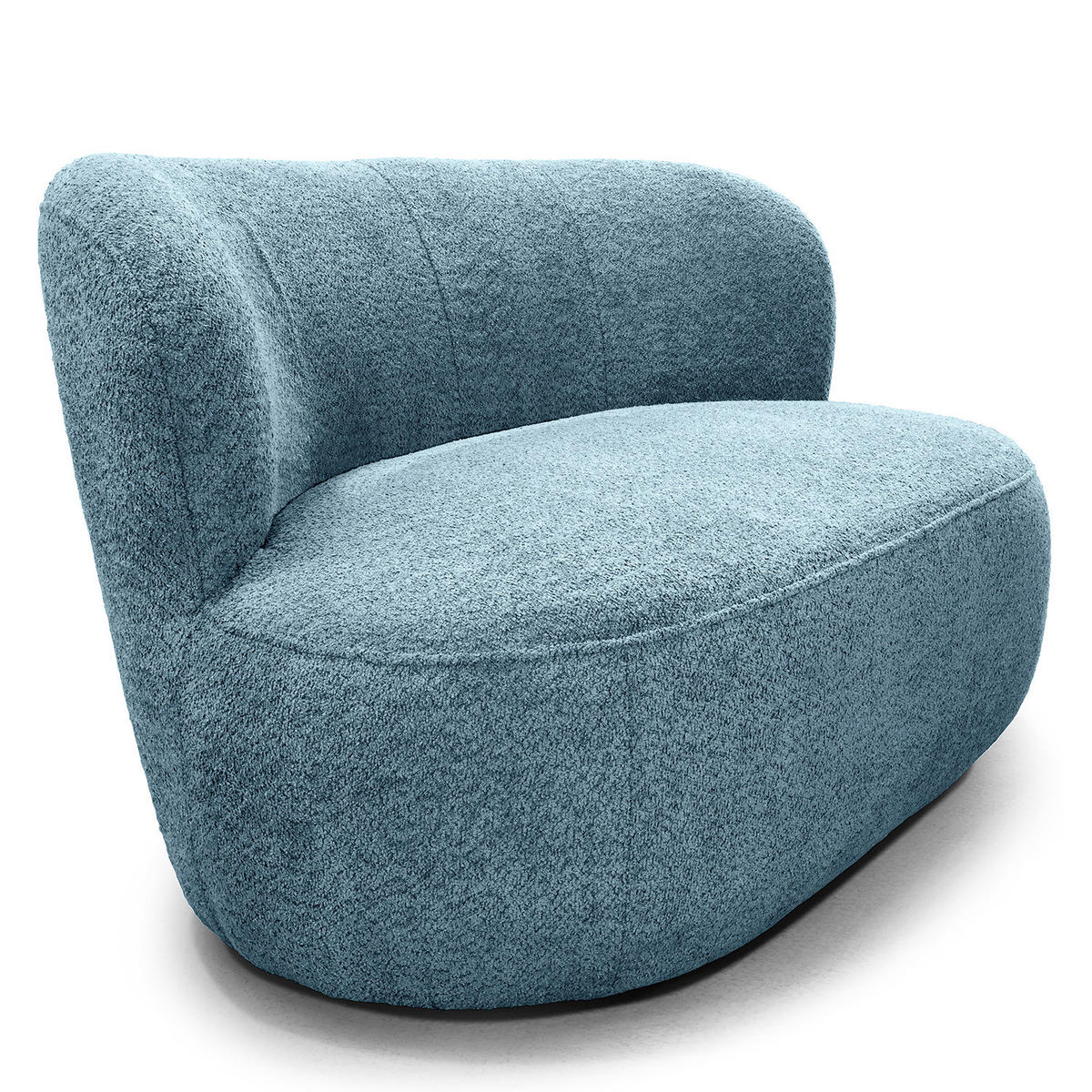 1,5-SITZER SOFA - Schwarz/Hellblau, Kunststoff/Textil (134/75/84cm) - home24