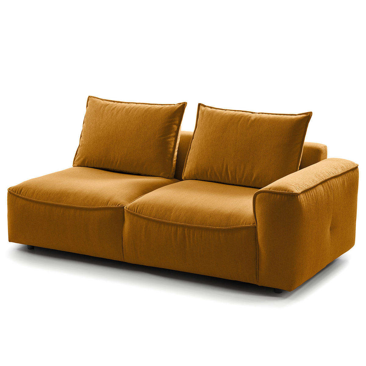 2,5-SITZER SOFA - modular - Gelb/Schwarz, Holz/Kunststoff (189/80/99cm) - home24