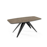 ESSTISCH Ferro Chicago Concrete Dunkelgrau / Schwarz 180/220 / 90 / 76cm - Dunkelgrau/Schwarz, Holz/Holzwerkstoff (180/90/76cm) - Feldmann-Wohnen