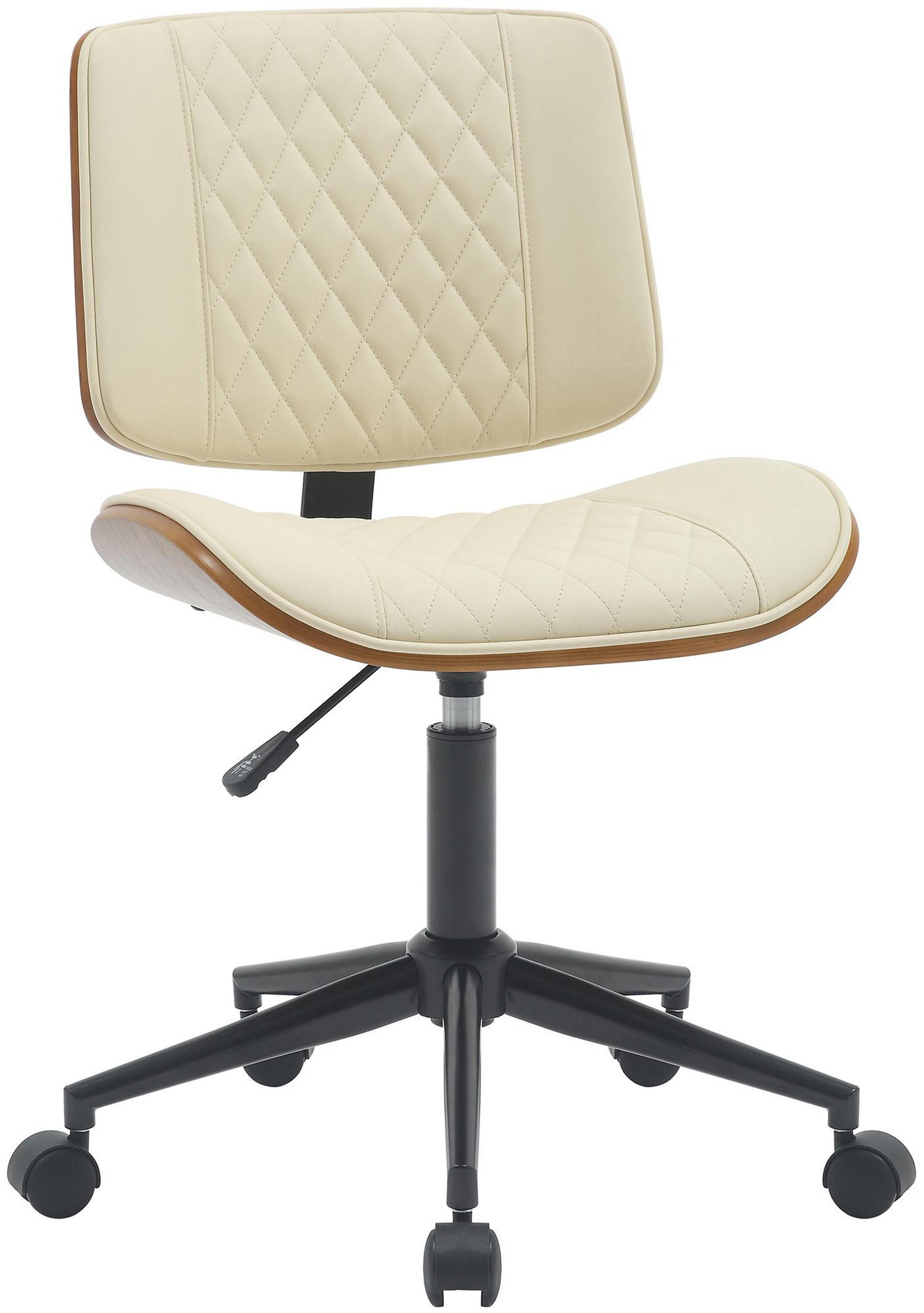 BÜROSTUHL Omnix Kunstleder walnuss/creme - Creme/Schwarz, Metall (50/94/54cm) - TPFLiving