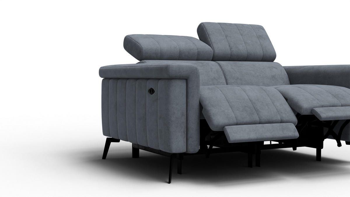 RELAXSOFA NORDEL 2-Sitzer, dunkelgrau - Dunkelgrau/Schwarz, Holz/Textil (150/80/105cm) - Courtois Laville