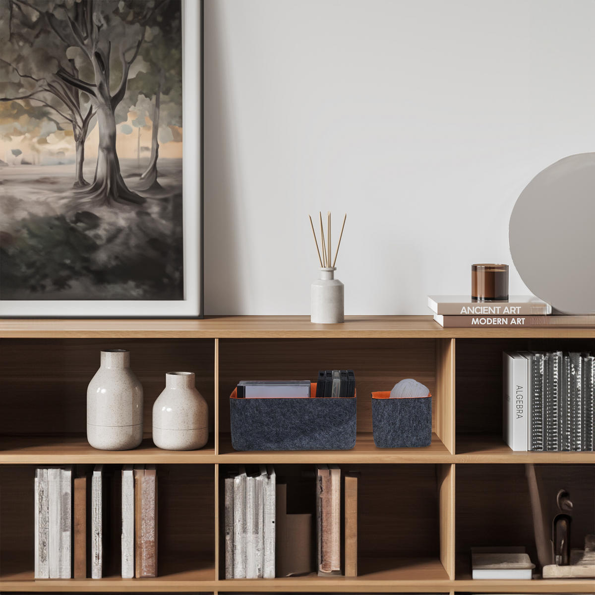 5TLG.SCHUBLADENORGANIZER-SET - Multicolor, Textil (25/10.5/25cm) - Relaxdays