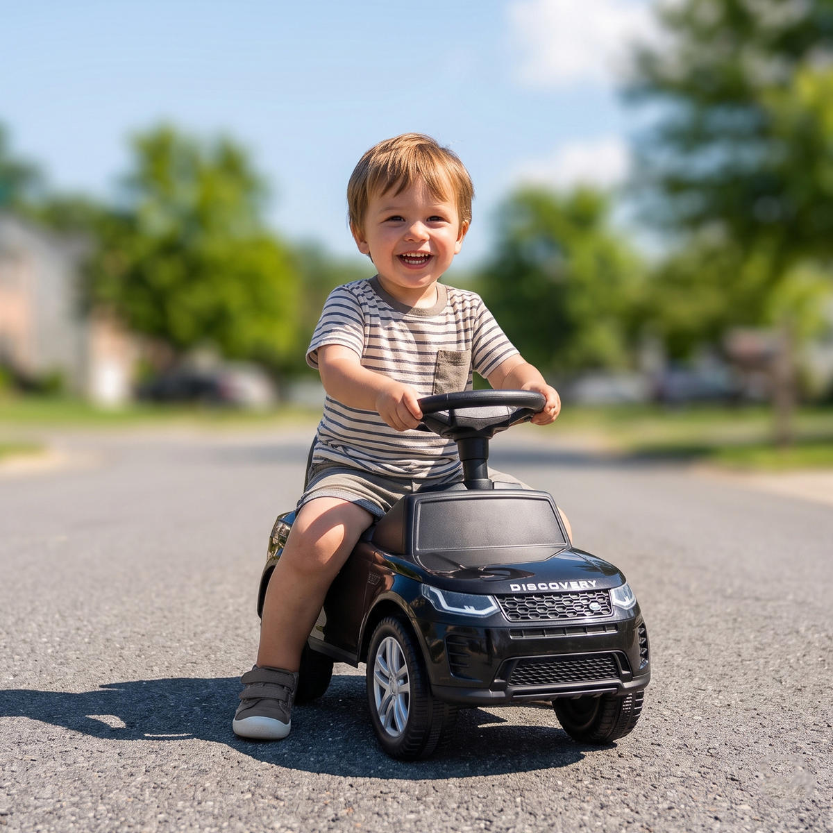 KINDER-RUTSCHAUTO Kunststoff Stahl Schwarz - Schwarz, Kunststoff (65.5/28/42cm) - AIYAPLAY