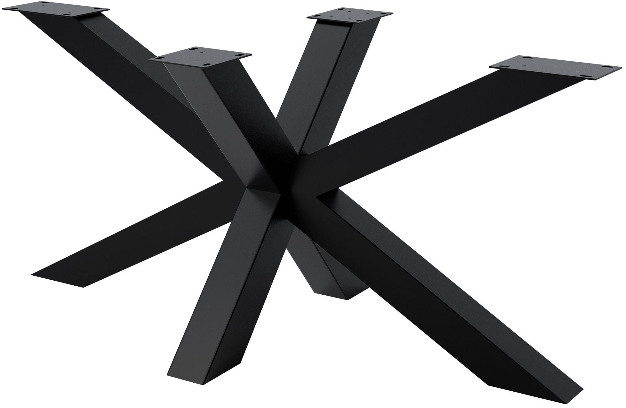 TISCHBEIN eckig 150/78/71 cm Metall Schwarz - Schwarz, Metall (150/71/78cm) - CLP