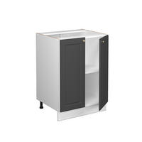 KÜCHENUNTERSCHRANK Fame-Line Anthrazit-Gold 60 cm, AP Eiche - Anthrazit/Weiß, Holzwerkstoff (60/82/60cm) - Vicco