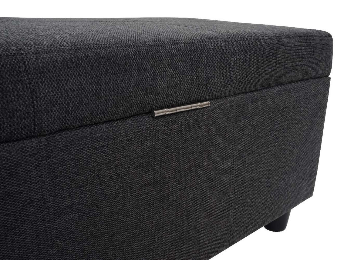 SITZBANK mit Aufbewahrung Lars Leder + Kunstleder Rot 45x112x45cm - Dunkelgrau, Kunststoff (112/45/45cm) - BERLINLODGE