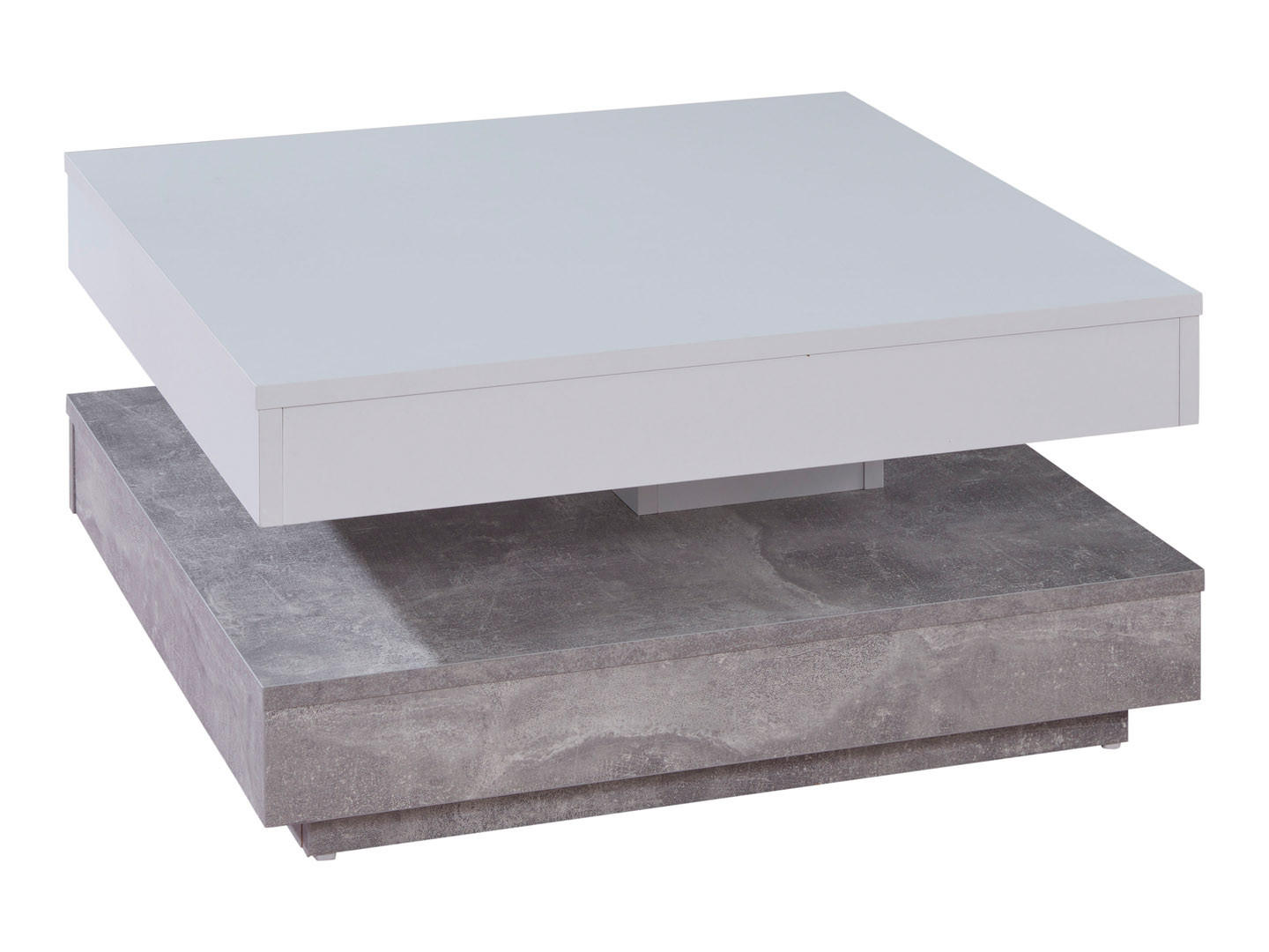 COUCHTISCH 1 Ablage Beton Dekor, weiss - Grau, Holzwerkstoff (70/70/35cm) - ebuy24