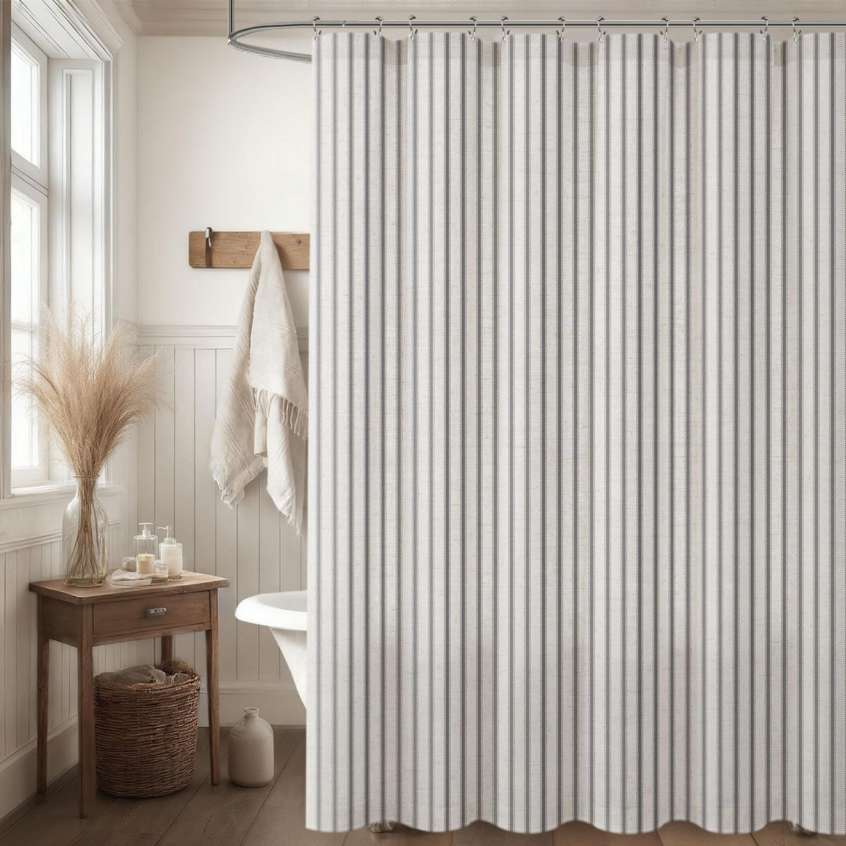 DUSCHVORHANG – grau (180 × 200 cm) - Grau, Textil (180/200cm)