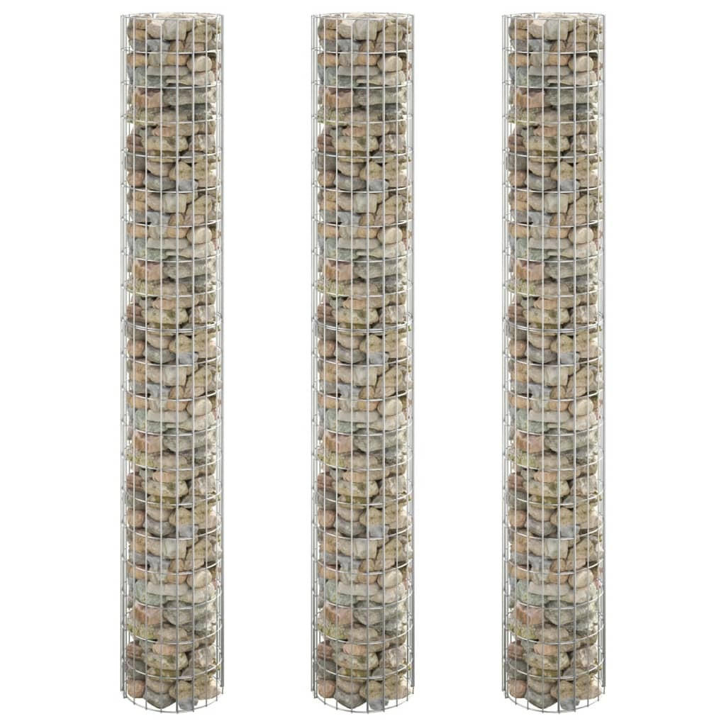 furnicato Gabionen-Hochbeete Silber 30x200x30 cm