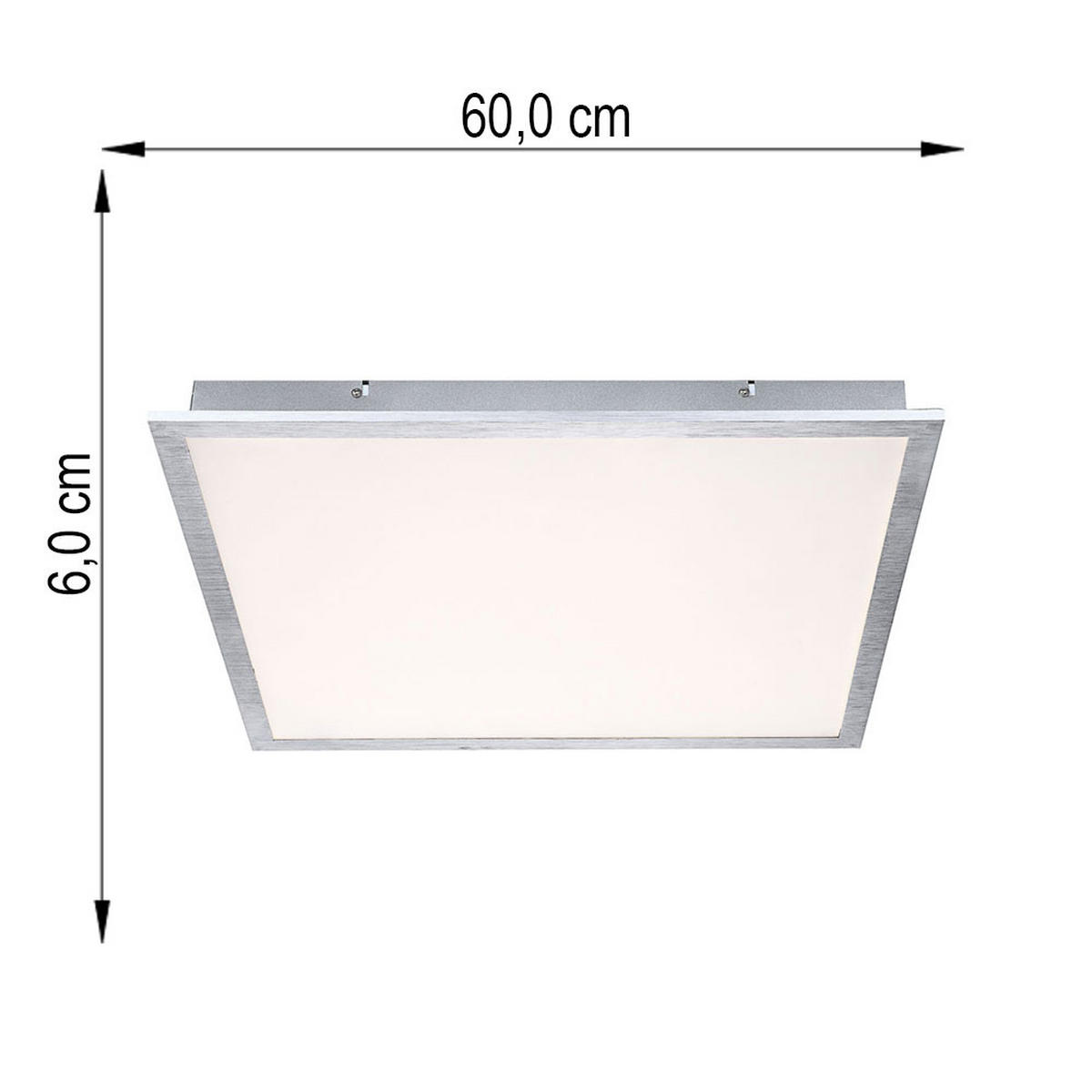 LED DECKENLEUCHTE Acryl Silber quadratisch - Silberfarben, Metall (60/60/6cm) - Globo Lighting