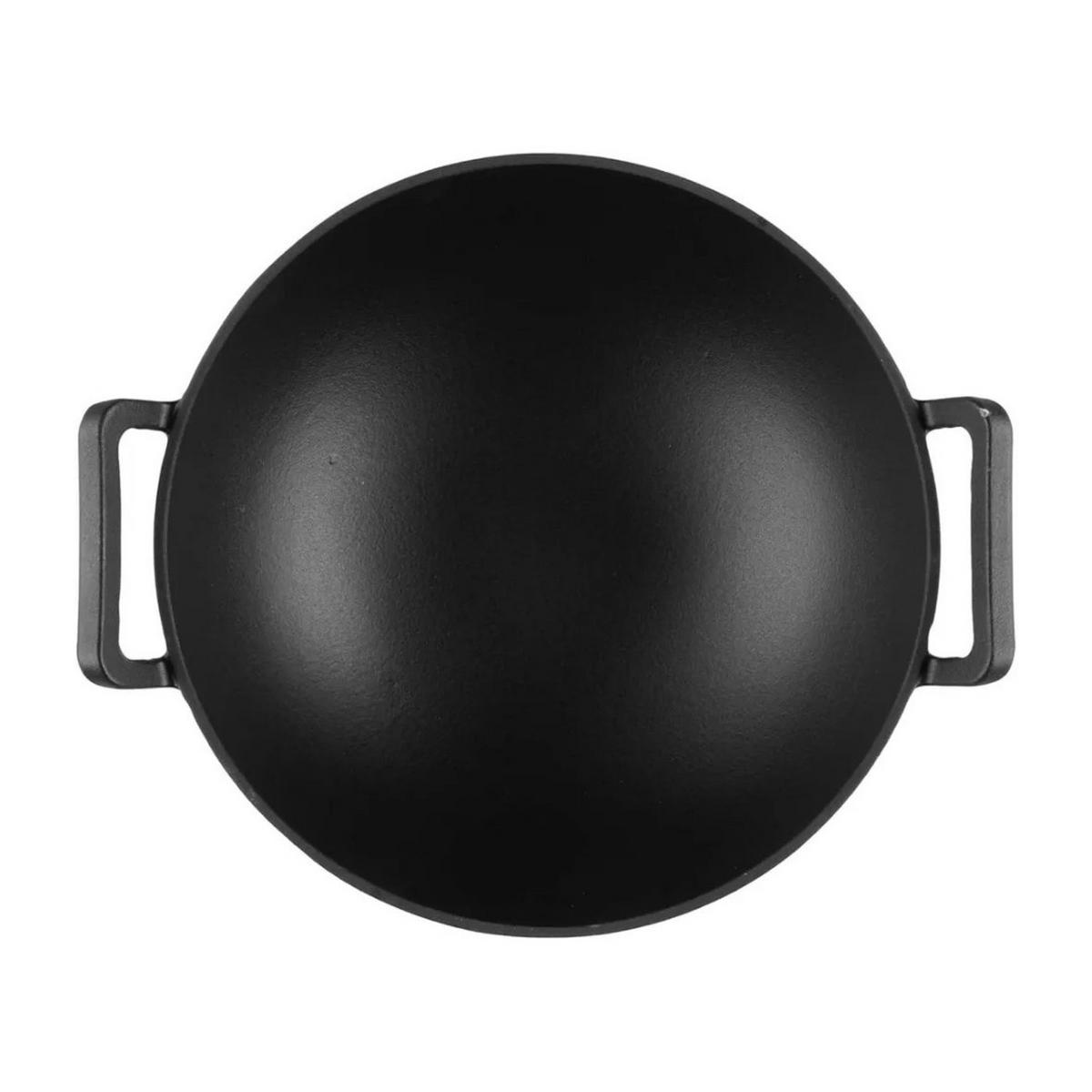 GUSSEISENWOK Maku 30 cm 3,5L Induktion schwarz - Schwarz, Metall (30cm) - JUNG