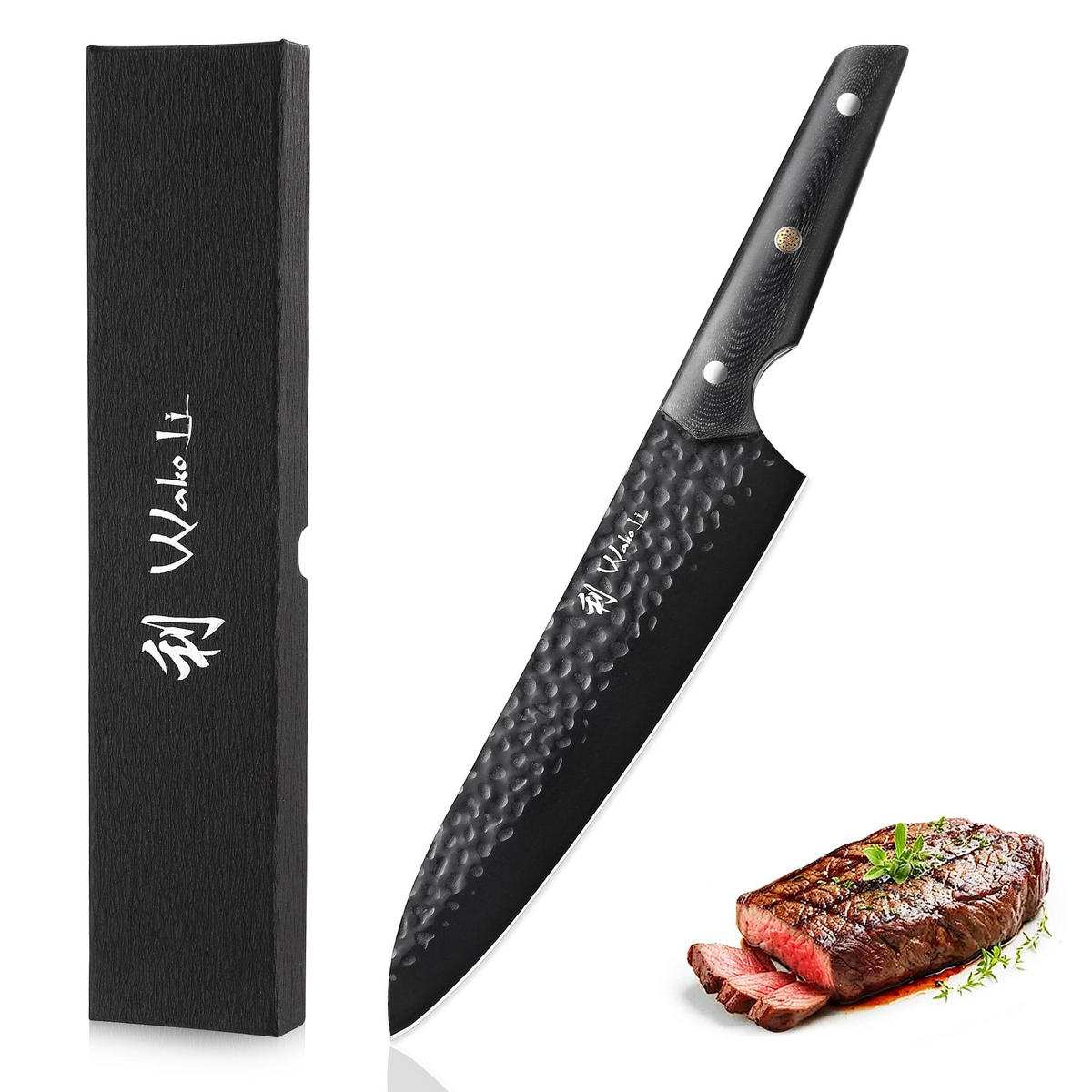 CHEFMESSER 20 cm - Schwarz, Metall (33cm) - Wakoli
