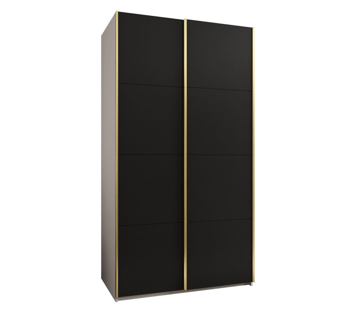 SCHWEBETÜRENSCHRANK 245,5/130/64 2-türig - Goldfarben/Schwarz, Holz/Metall (130/245/64cm) - Abiks Möbel