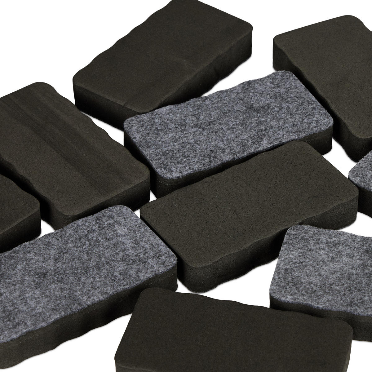 20xWHITEBOARD Schwamm - Schwarz, Textil (10.5/2/5.5cm) - Relaxdays