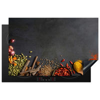 HERDABDECKPLATTE Kräuter - Lebensmittel - Gewürze - Schwarz - Paprika - Zimt 81x52 cm - Currygelb, Kunststoff (81.2/0.2/52cm) - MuchoWow