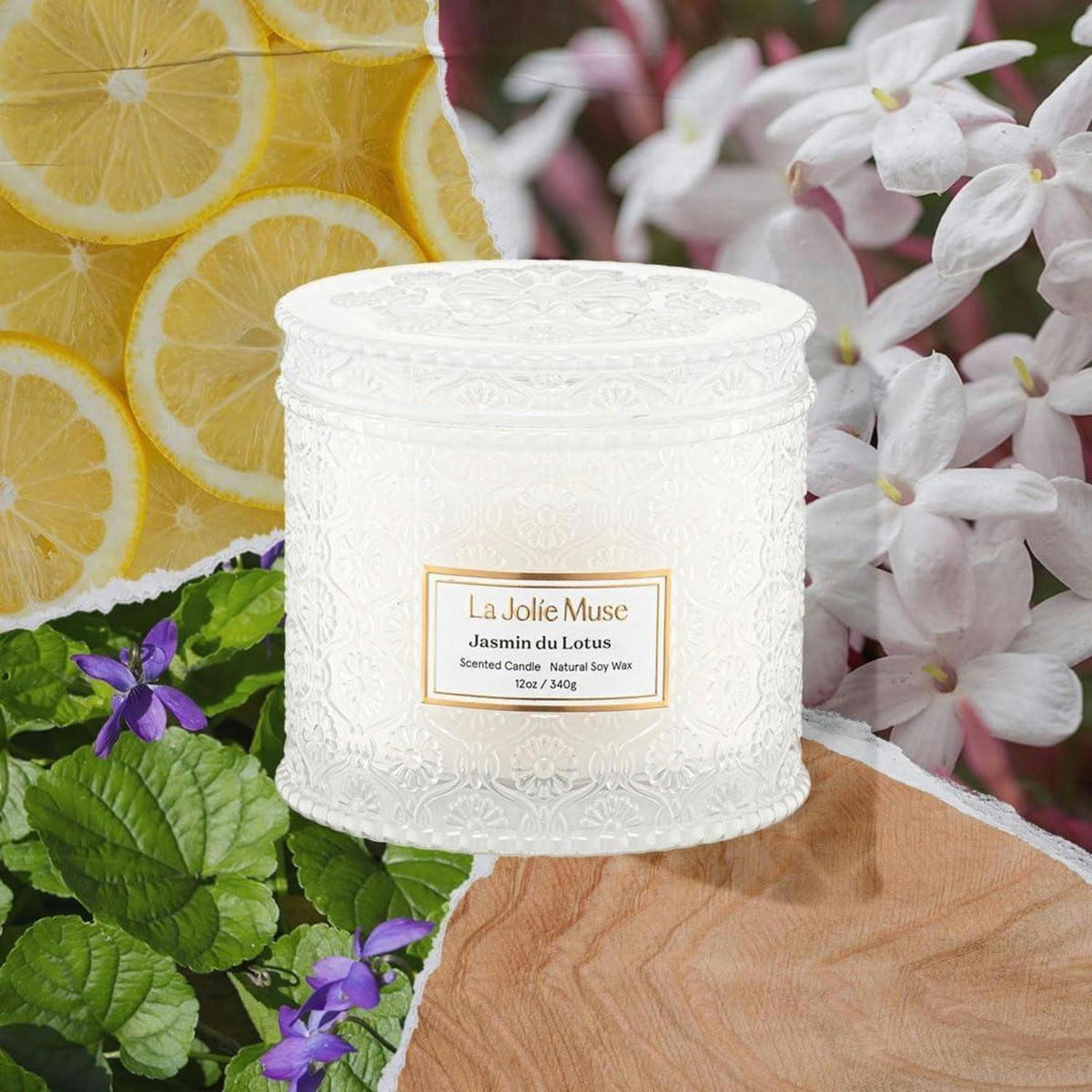 DUFTKERZE Jasmin 340 g Doppeldocht Sojawachs - Transparent, Glas (10.6cm)