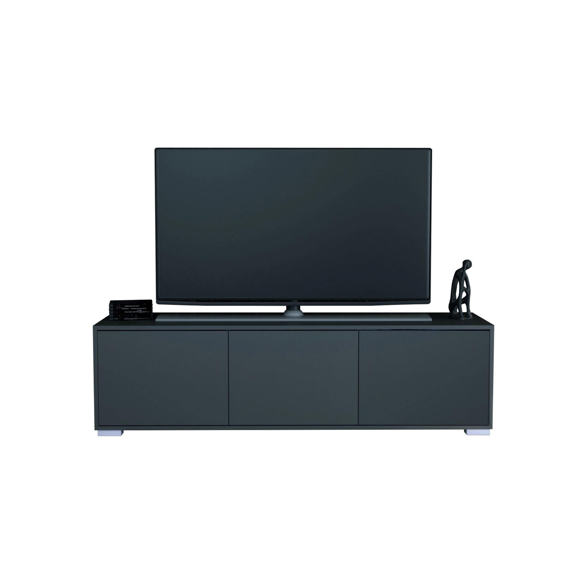 TV-BOARD Elena, Lowboard mit Push-to-Open, Made in Germany, Moderner Fernsehschrank, Anthrazit matt (152,5 x 43 x 37 cm) - Anthrazit, Holzwerkstoff (152.5/43/37cm) - InnoFurn