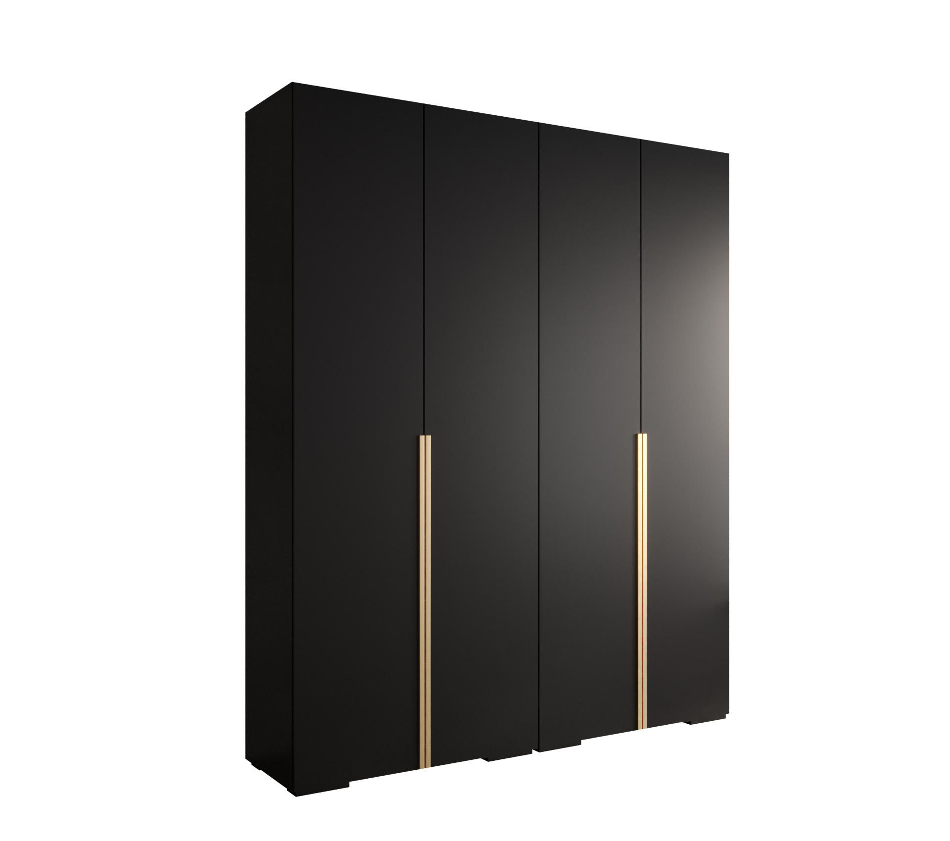 Möbel Kryspol Drehtürenschrank Schwarz, Gold 200x236.7x47 cm