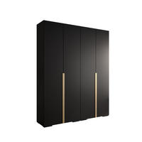 DREHTÜRENSCHRANK 236.7/200/47 4-türig - Goldfarben/Schwarz, Holz/Metall (200/236.7/47cm) - MÖBEL KRYSPOL