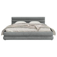 POLSTERBETT Alegre Grau Samt 180x200 cm - Schwarz/Grau, Holz/Textil (180/200cm) - Selsey
