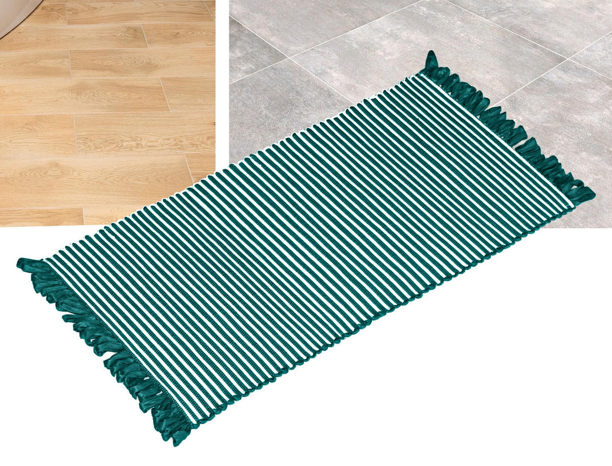 HANDGEWEBTER Läufer 60x120 cm Smaragd - Smaragdgrün, Naturmaterialien/Textil (60/120cm) - Lashuma