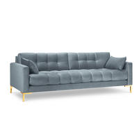 SOFA Mamaia aus Samt hellblau 4 Sitzplätze - Hellblau, Textil (92/75/217cm) - Micadoni