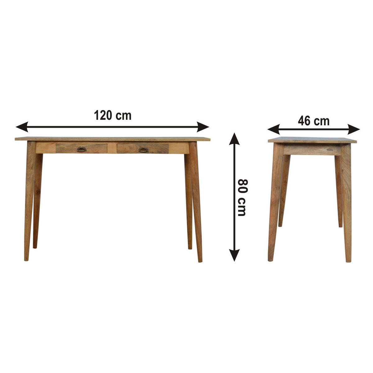 SCHREIBTISCH Akins - Messingfarben/Braun, Holz/Metall (46/120/80cm) - Artisan Furniture