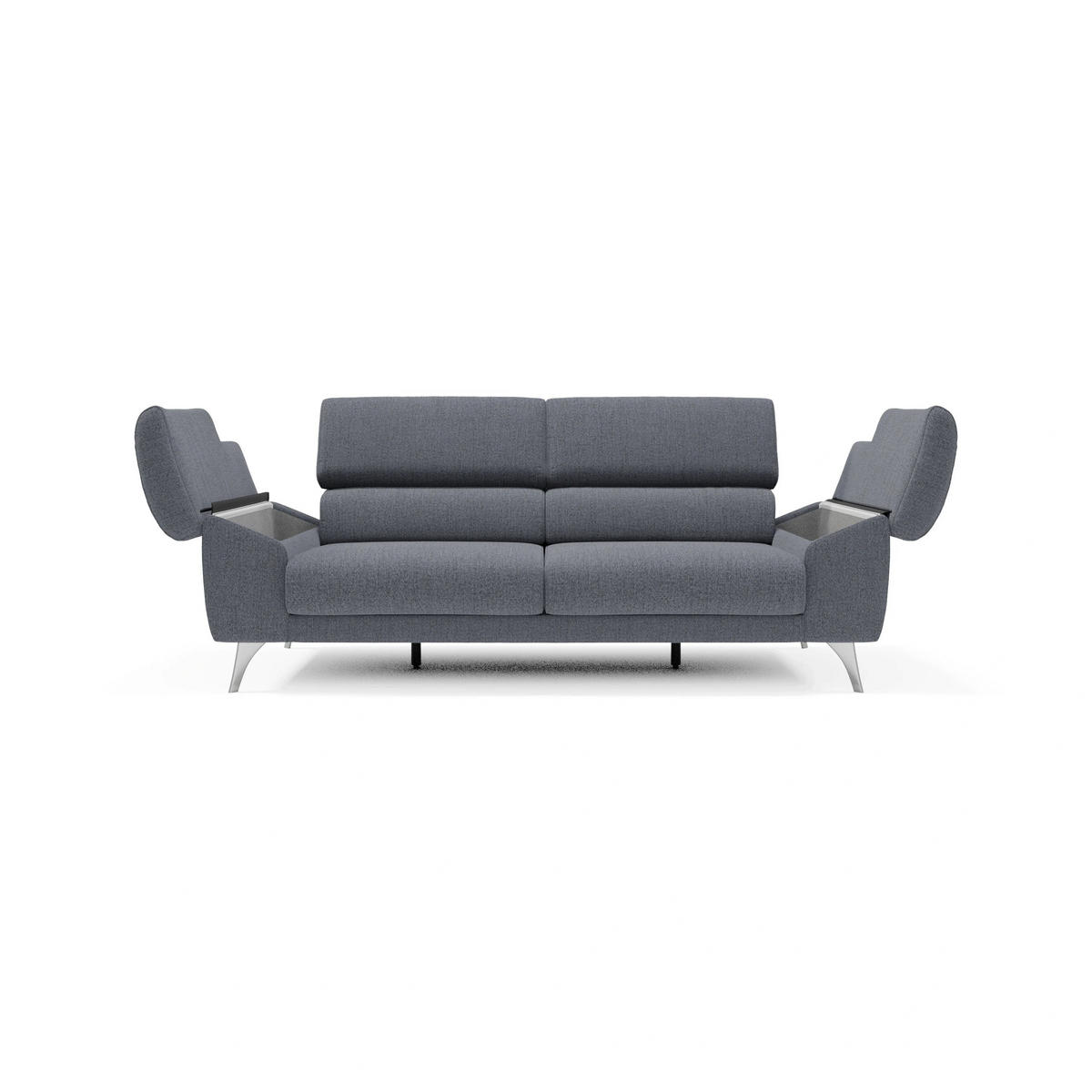 LINEARSOFA Donatello - Graphitfarben, Metall (183/76/102cm) - Divani.store