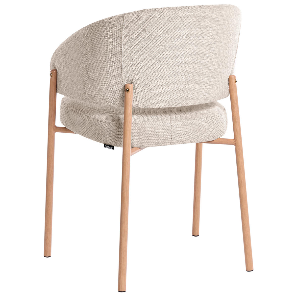 ESSZIMMERSTUHL 2er Set Stoff Hellbeige Zane - Beige/Braun, Textil/Metall (58/84/58cm) - Beliani