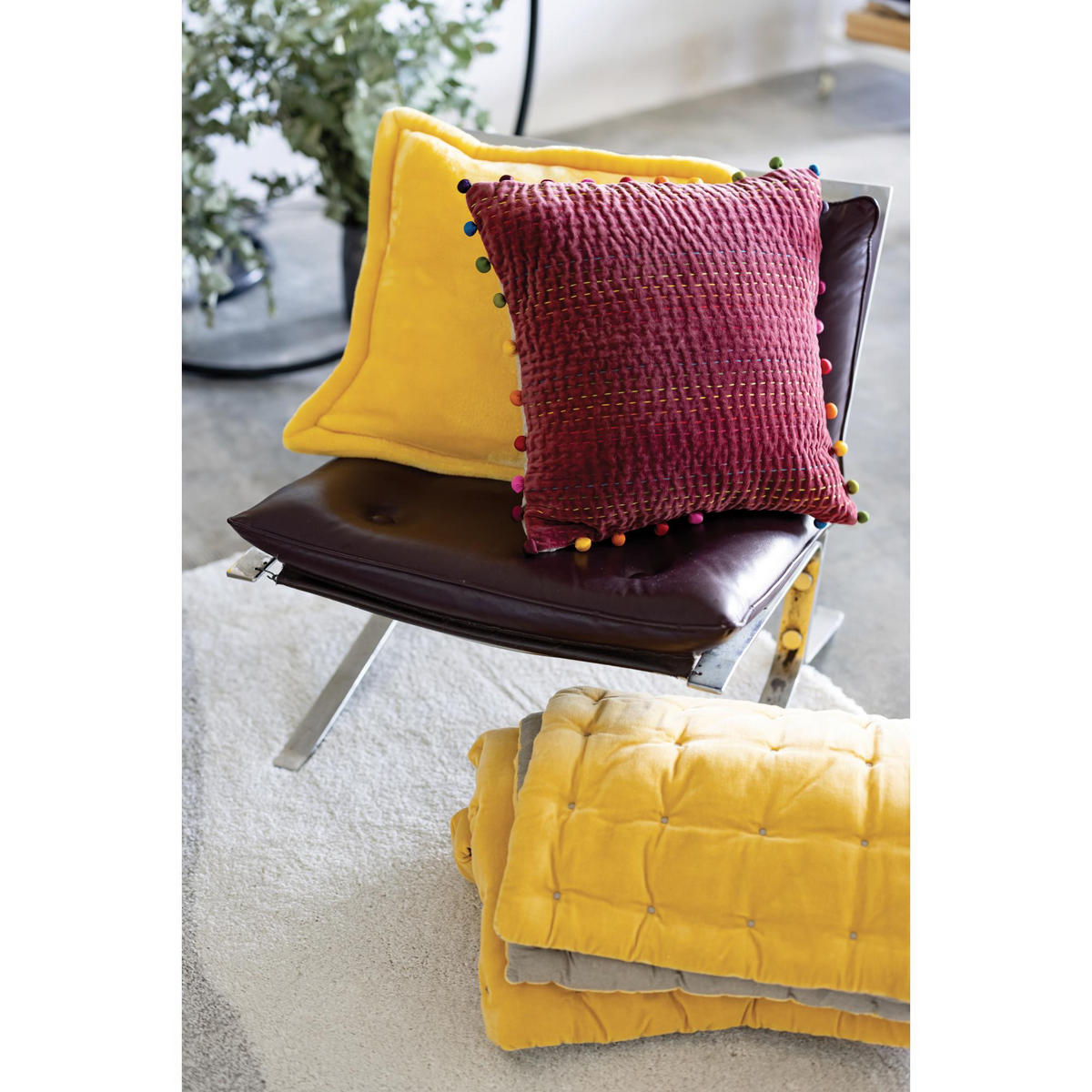 KISSEN Tender mimose 50 x 50 cm - Gelb, Textil (50/50cm) - Vivaraise
