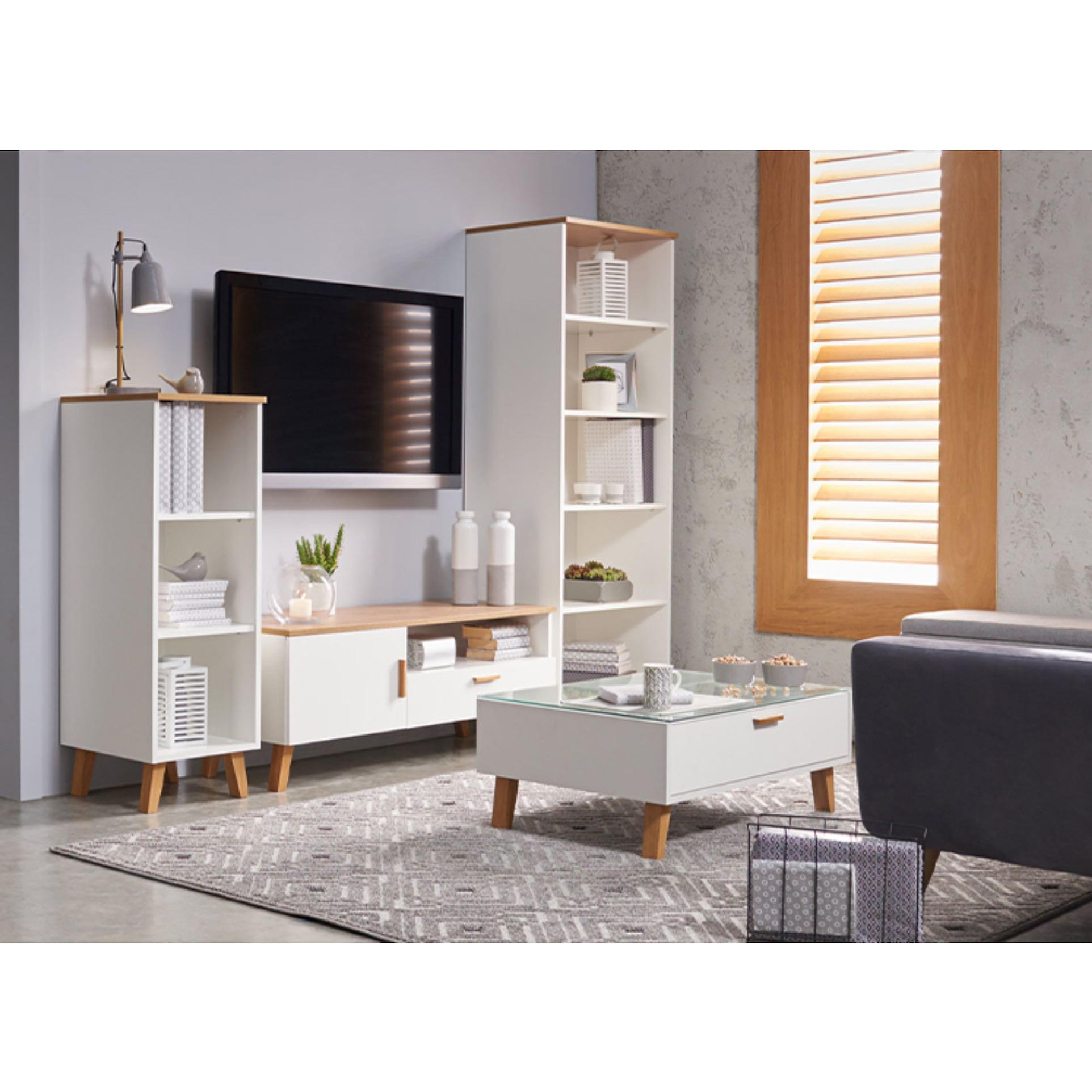 Thumbnail - Konsimo® Bücherregal, Weiß, Holzwerkstoff, 65x182x46 cm, Wohnzimmer, Regale, Bücherregale